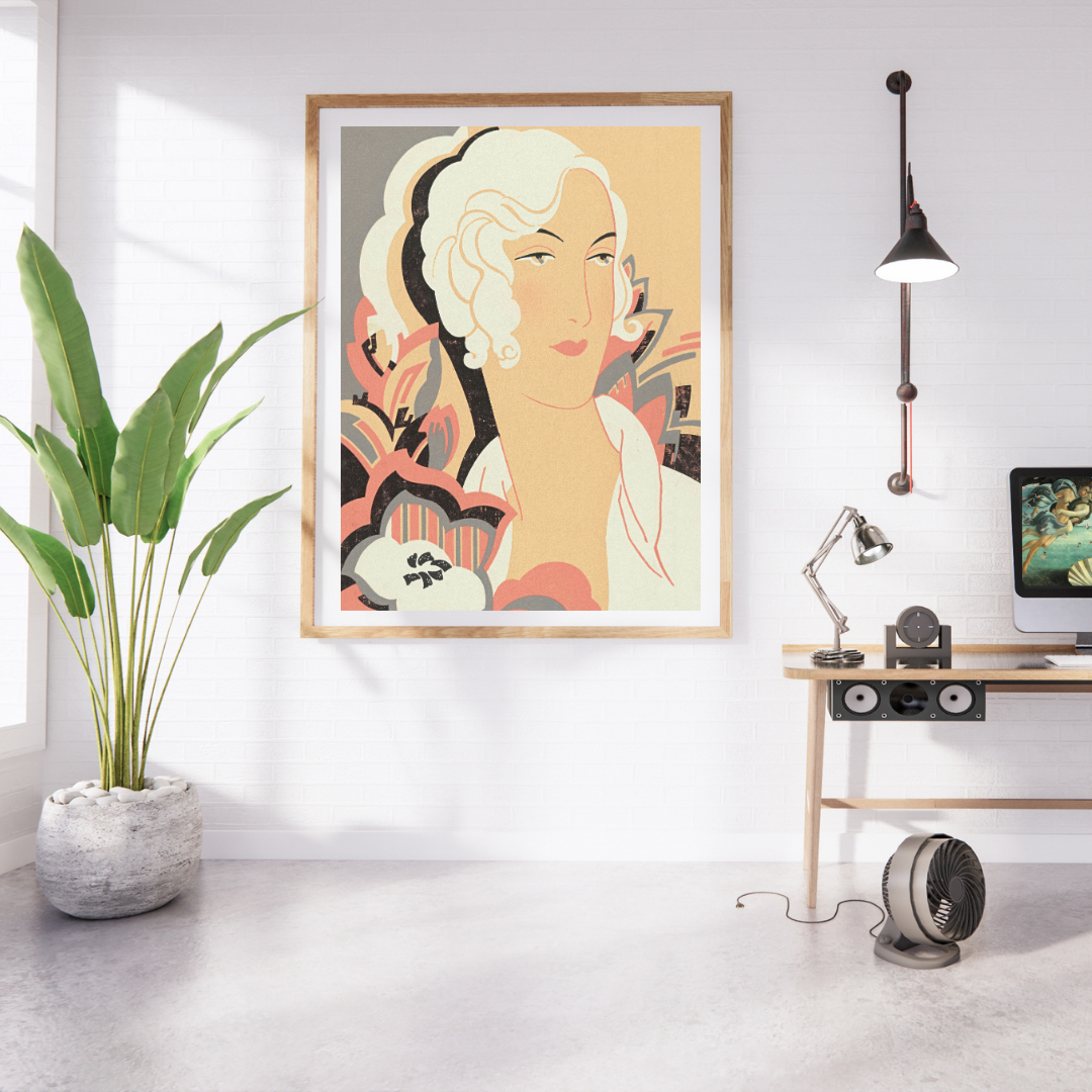 woman modern art in canvas.