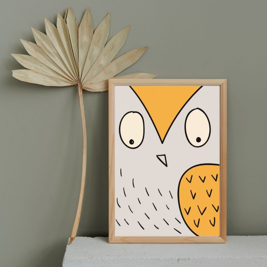"Woodland Friends Wall Art – Bird, Owl & Bear Nursery Prints (Set of 3)"