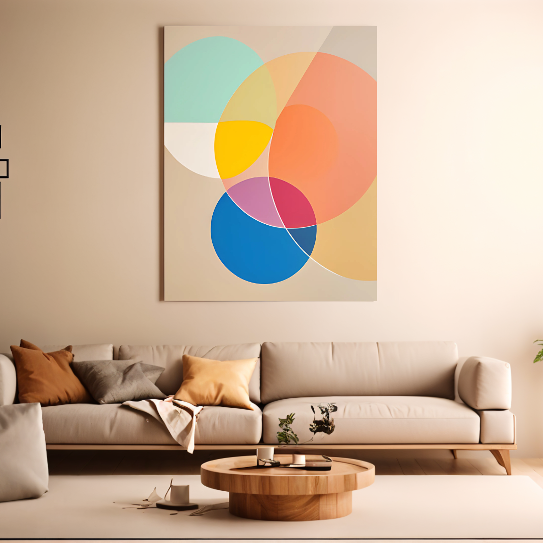 overlapping circles and ovals single frame premium artwork