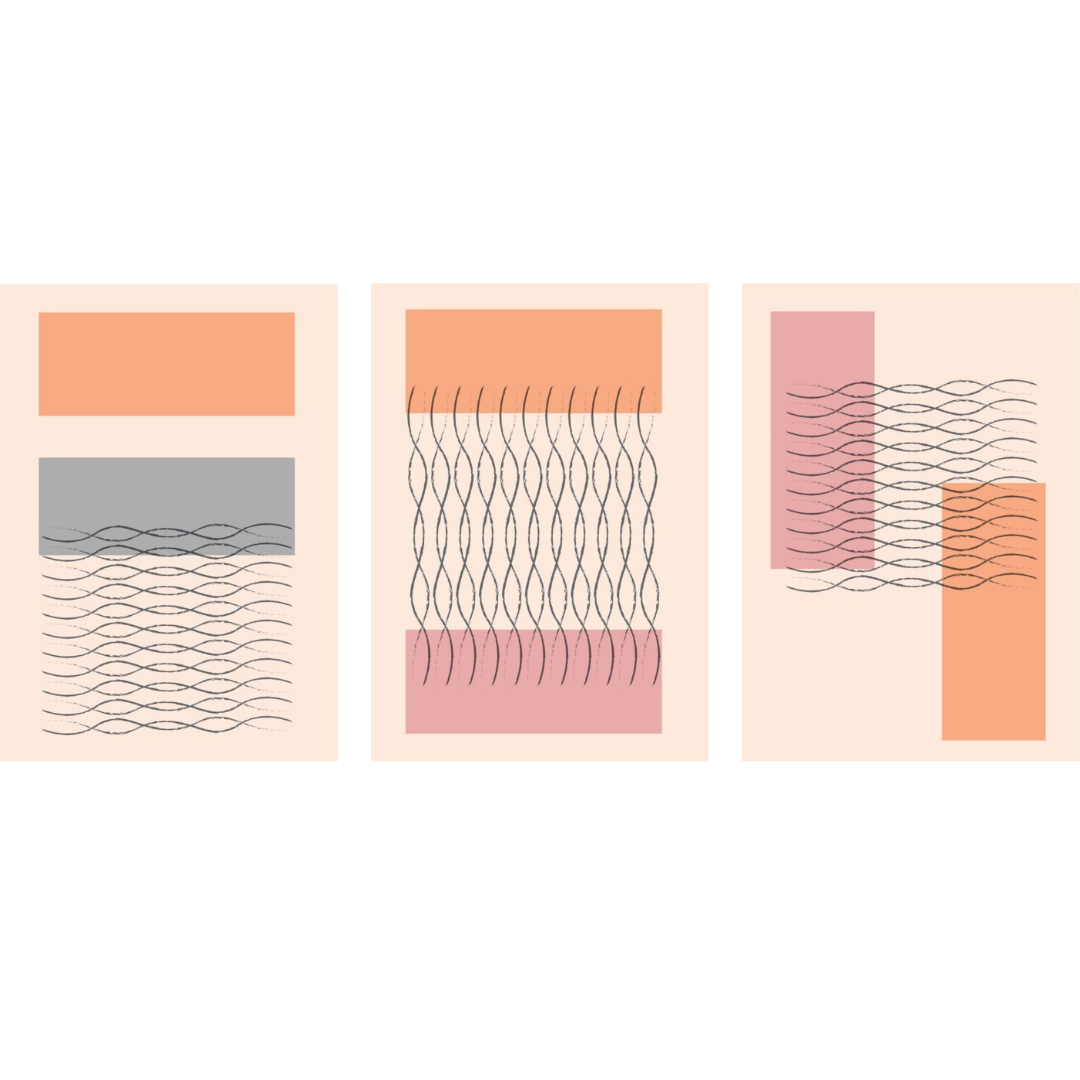 semi and square set of 3 frames print