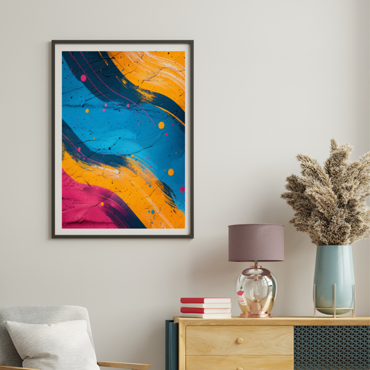Vibrant Abstract Wall Art – Bold Color Splash Modern Print for Home or Office Décor