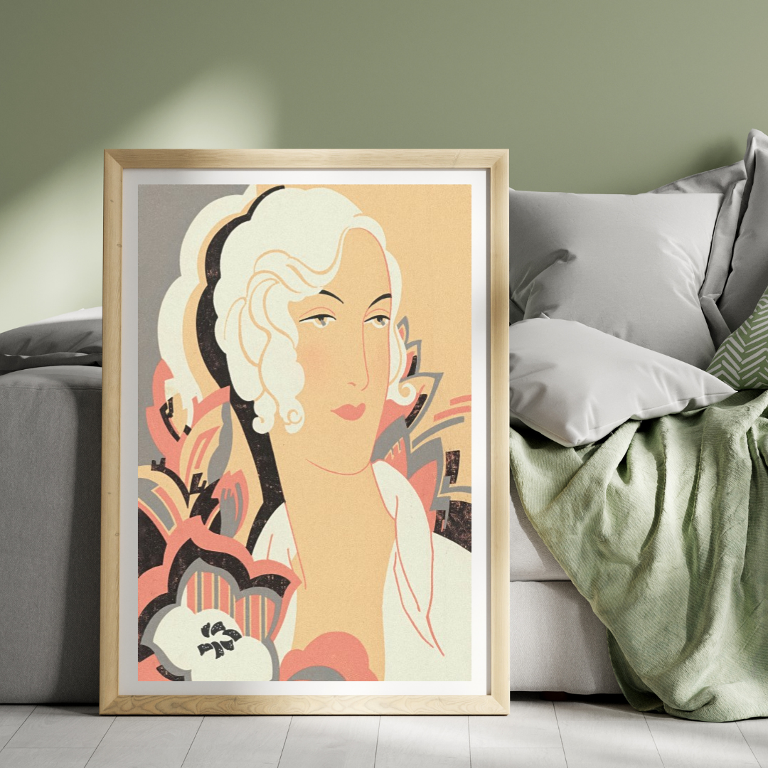 woman modern art in canvas.