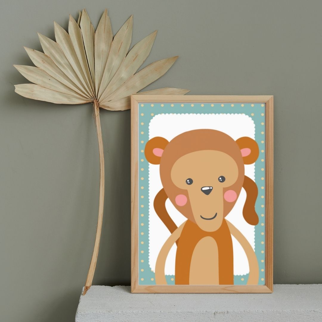 "Jungle Joy Animal Prints ??Elephant, Hippo & Monkey Nursery Wall Art (Set of 3)"